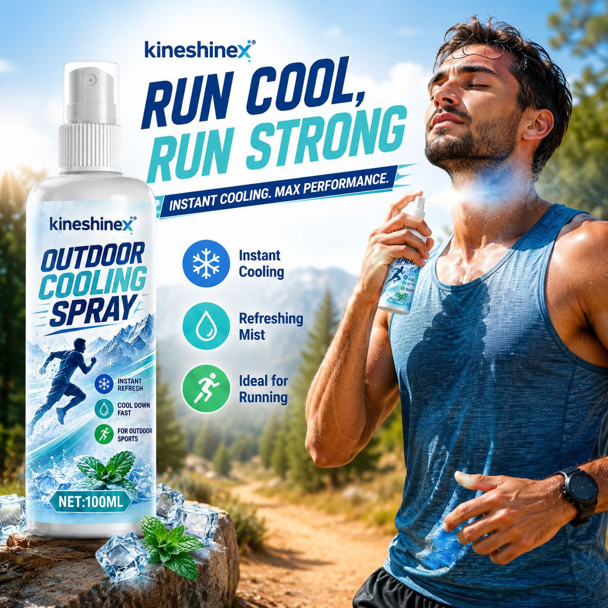 Outdoor Sport Gear - Outdoor Cooling Spray 100ml–Instant Refresh for