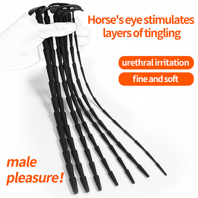 Lunge Line Horse - Soft Silicone Long Urethral Plug Multi