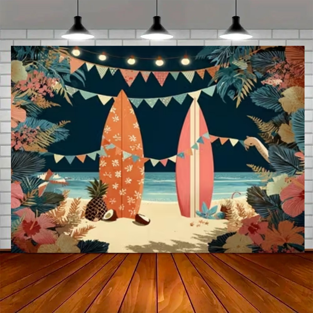 Summer Surfboard Theme Backdro - Outdoor Sport Background 评论和价格