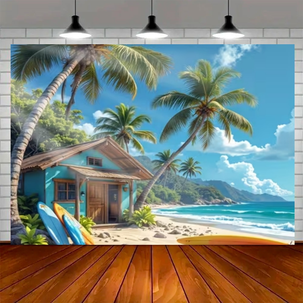 Summer Surfboard Theme Backdro - Outdoor Sport Background 评论和价格