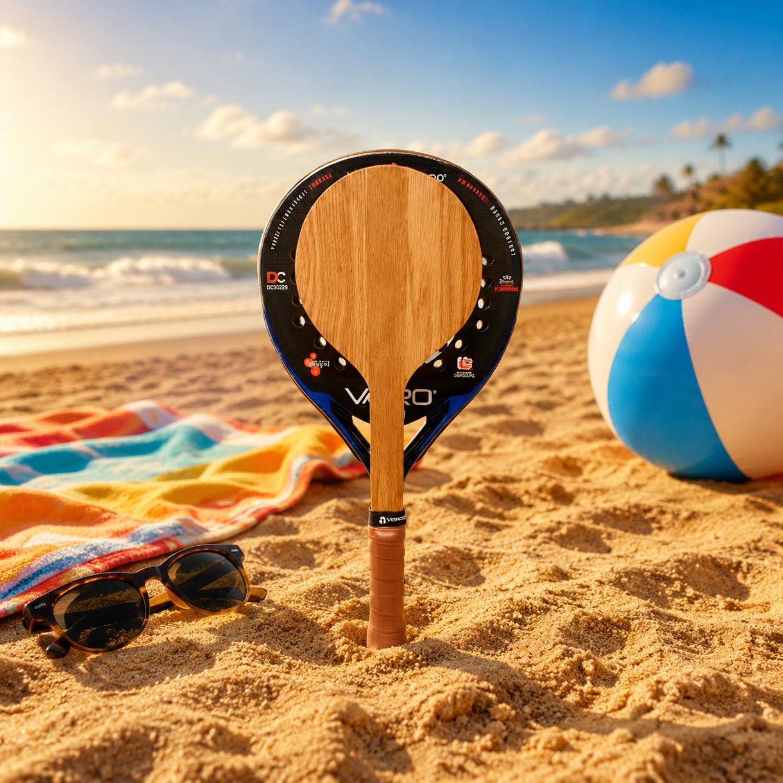Wood Beach Tennis Racket Beach - Outdoor Sports Accessories 评论和价格