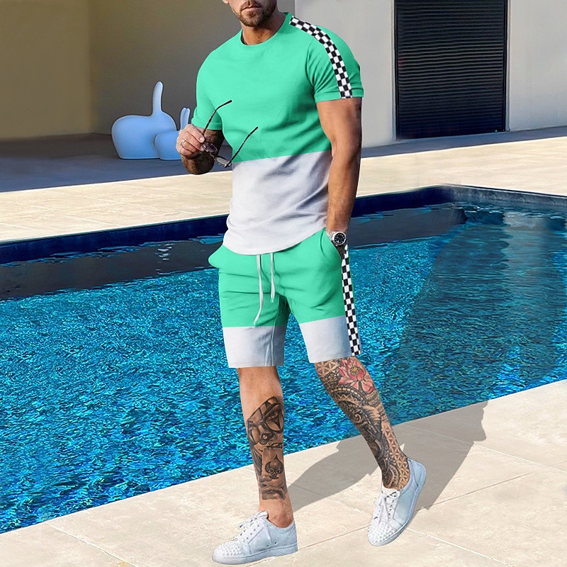 Men's Pattern Color Blocked 2- - Outdoor Sport Leisure 评论和价格