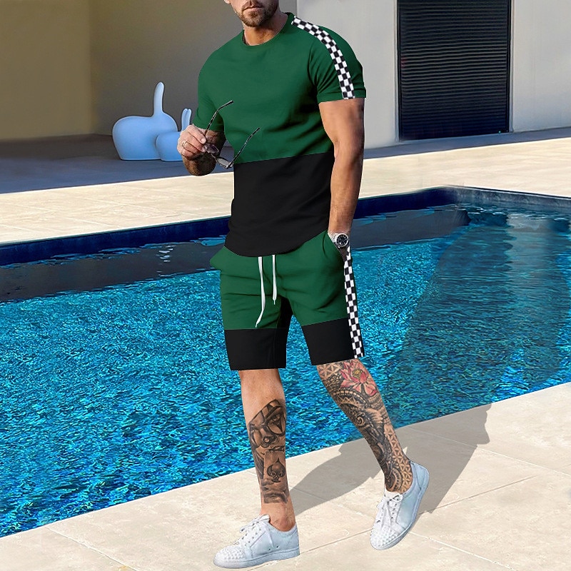 Men's Pattern Color Blocked 2- - Outdoor Sport Leisure 评论和价格