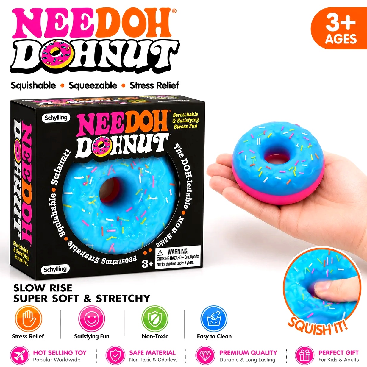 NEW NeeDoh Donut Pinch Music M - Outdoor Sports Accessories 评论和价格