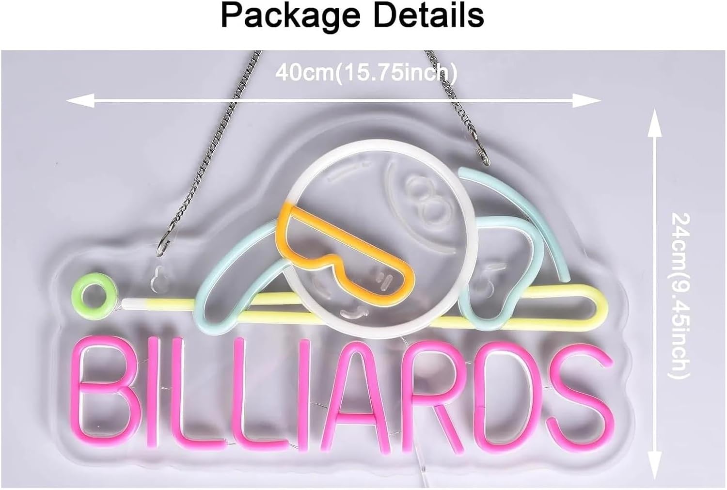 Billiards 8 Ball LED Neon Sign - Outdoor Sports Hall 评论和价格