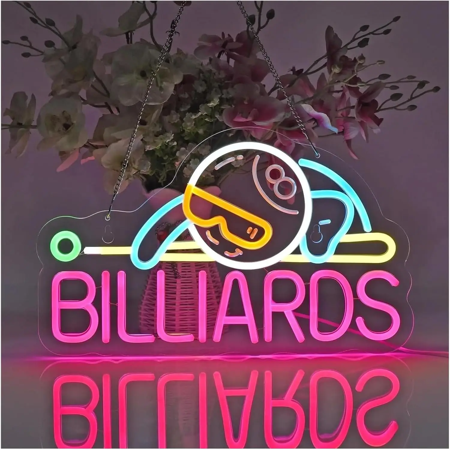 Billiards 8 Ball LED Neon Sign - Outdoor Sports Hall 评论和价格