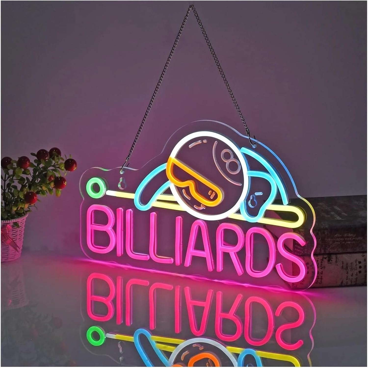 Billiards 8 Ball LED Neon Sign - Outdoor Sports Hall 评论和价格